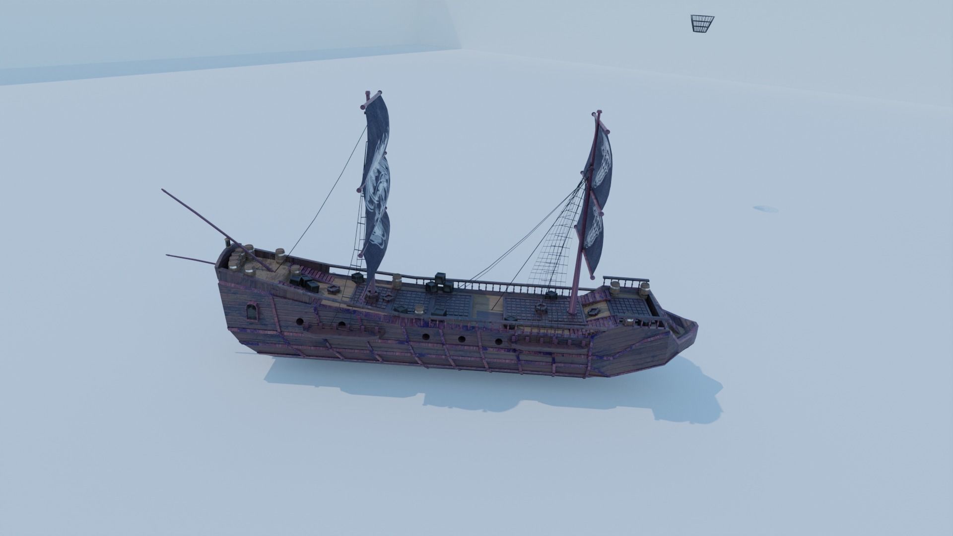 Pirate Ship 3D model -  Low-poly 3D model Low-poly 3D model_4
