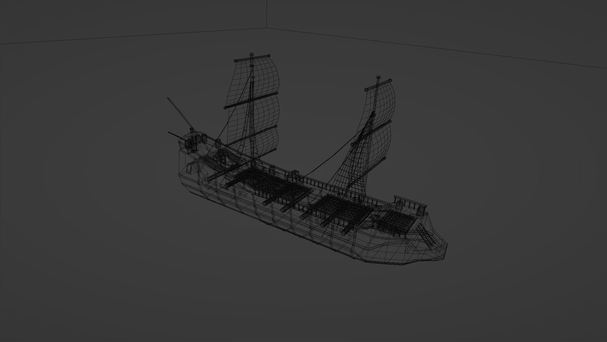 Pirate Ship 3D model -  Low-poly 3D model Low-poly 3D model_2