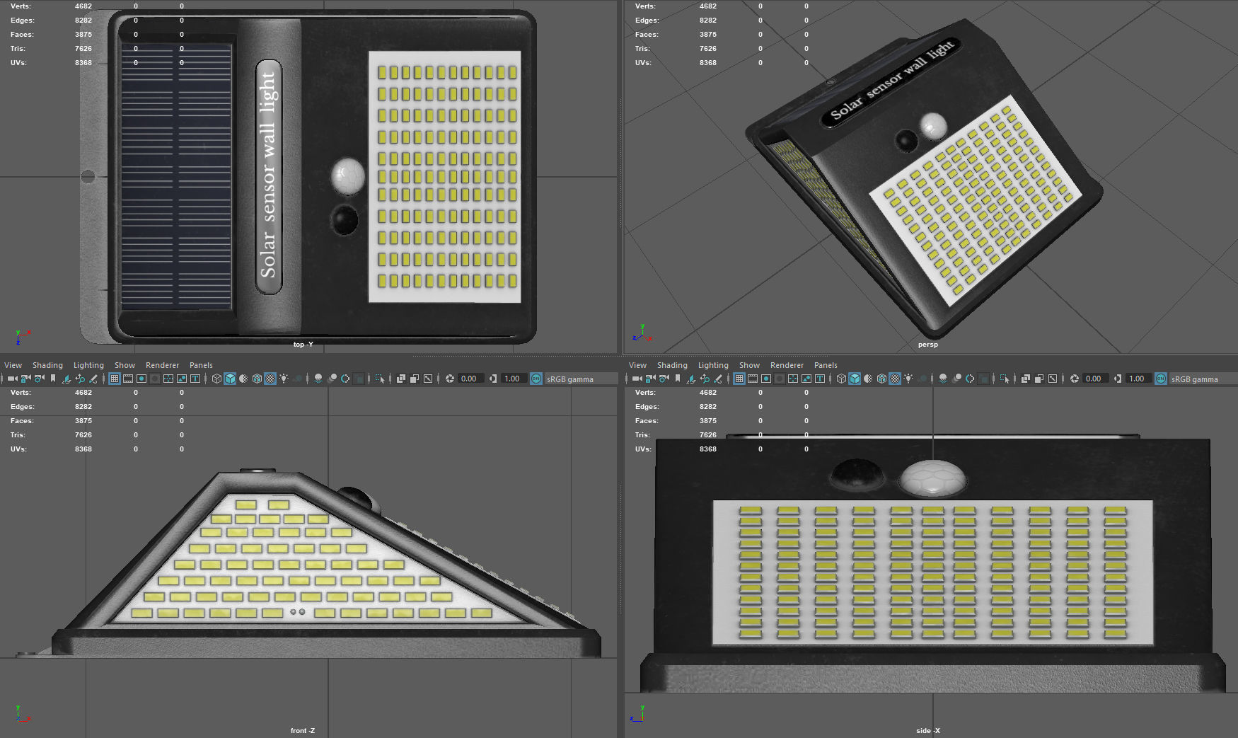  Solar sensor wall light Low-poly 3D model_7