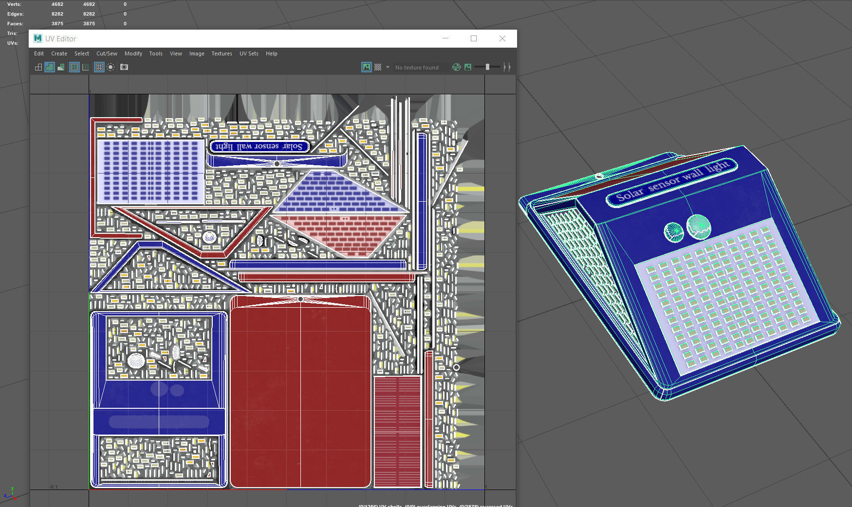  Solar sensor wall light Low-poly 3D model_10