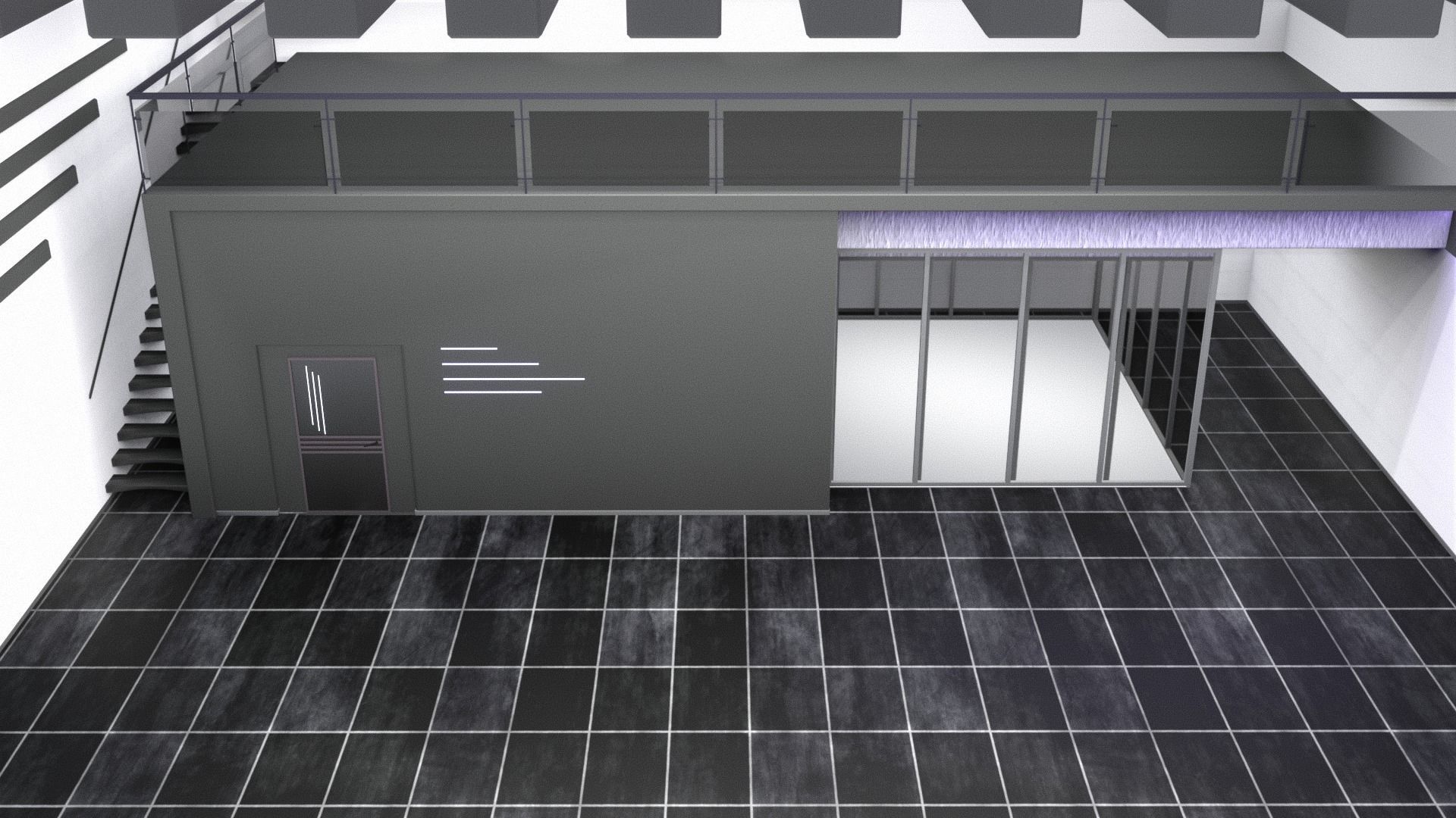 car STUDIO SCENE warehouse 3D future futuristic 3D model_8