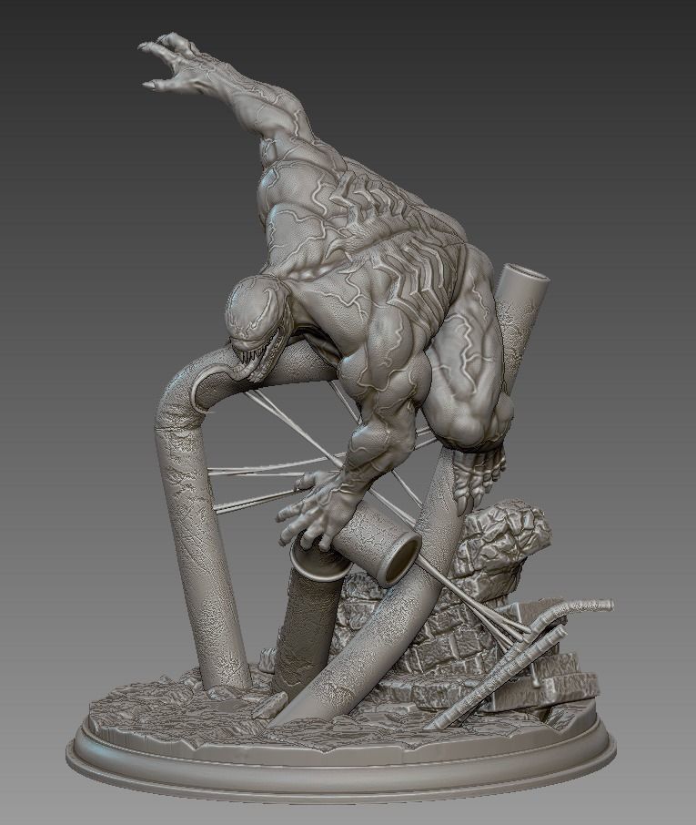 Venom 3D Printing Statue 3D 3D model 3D printable | CGTrader