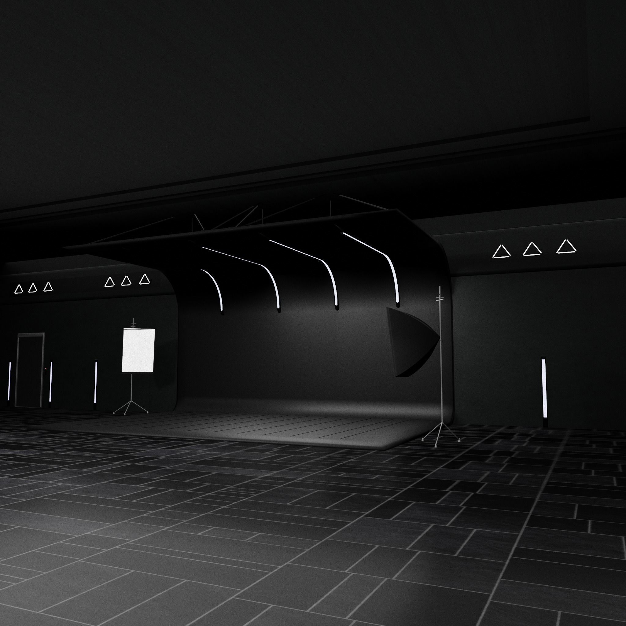 CAR STUDIO Sci-Fi Interior SCENE futuristic 3D model 3D model_1