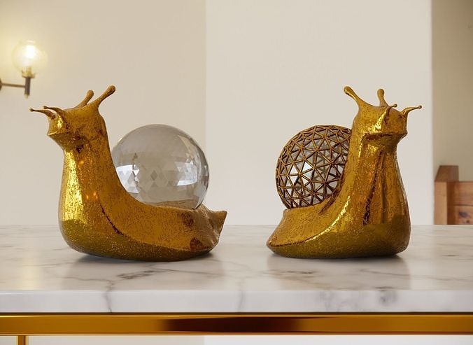 Snail golden metal tableware 3D model
