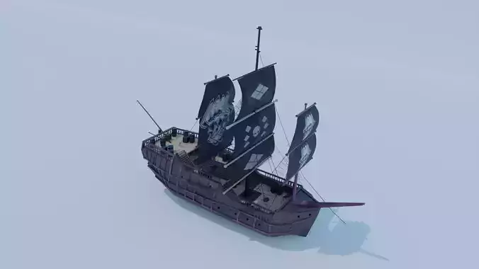 Sea Pirate Ship 3D model -  Low-poly 3D model