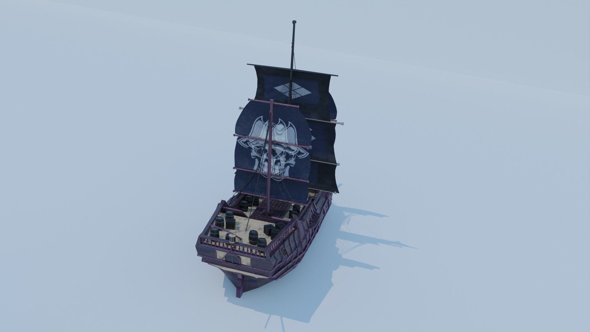 3D model Sea Pirate Ship 3D model - Low-poly 3D model VR / AR / low ...