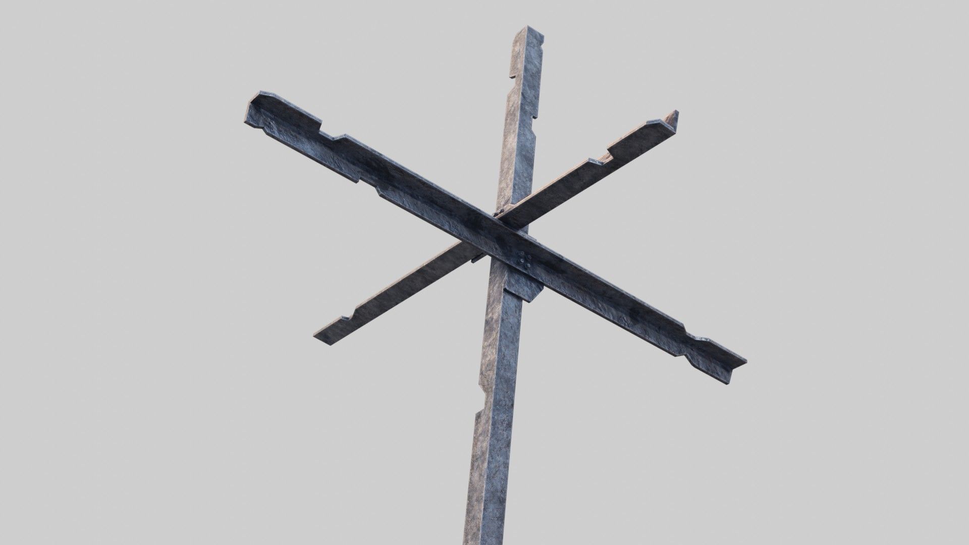 Tank trap Low-poly 3D model_12