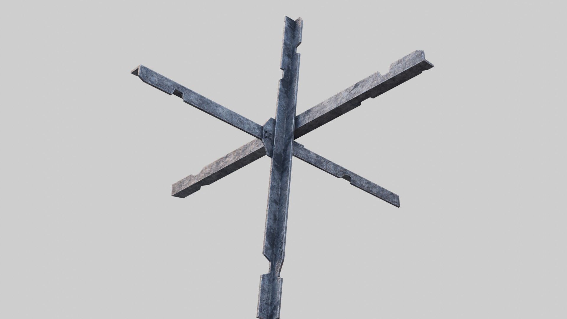 Tank trap Low-poly 3D model_4