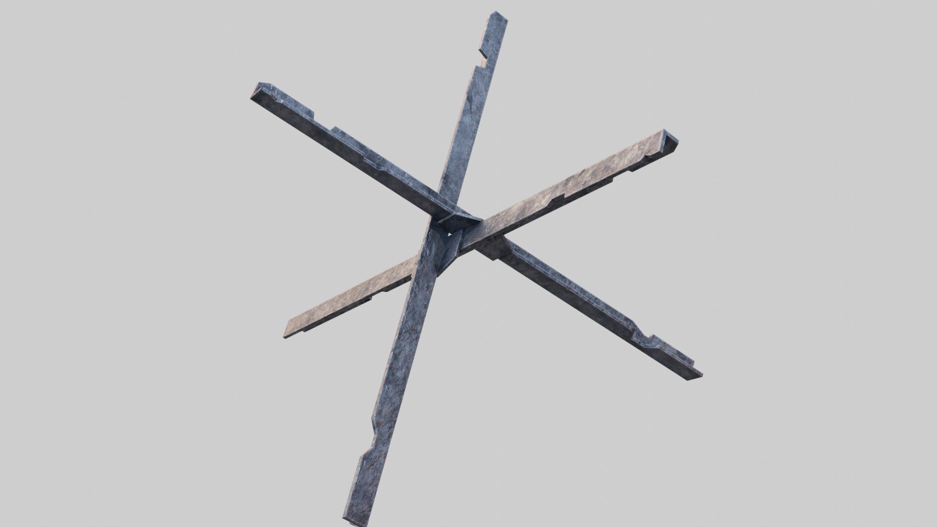 Tank trap Low-poly 3D model_8