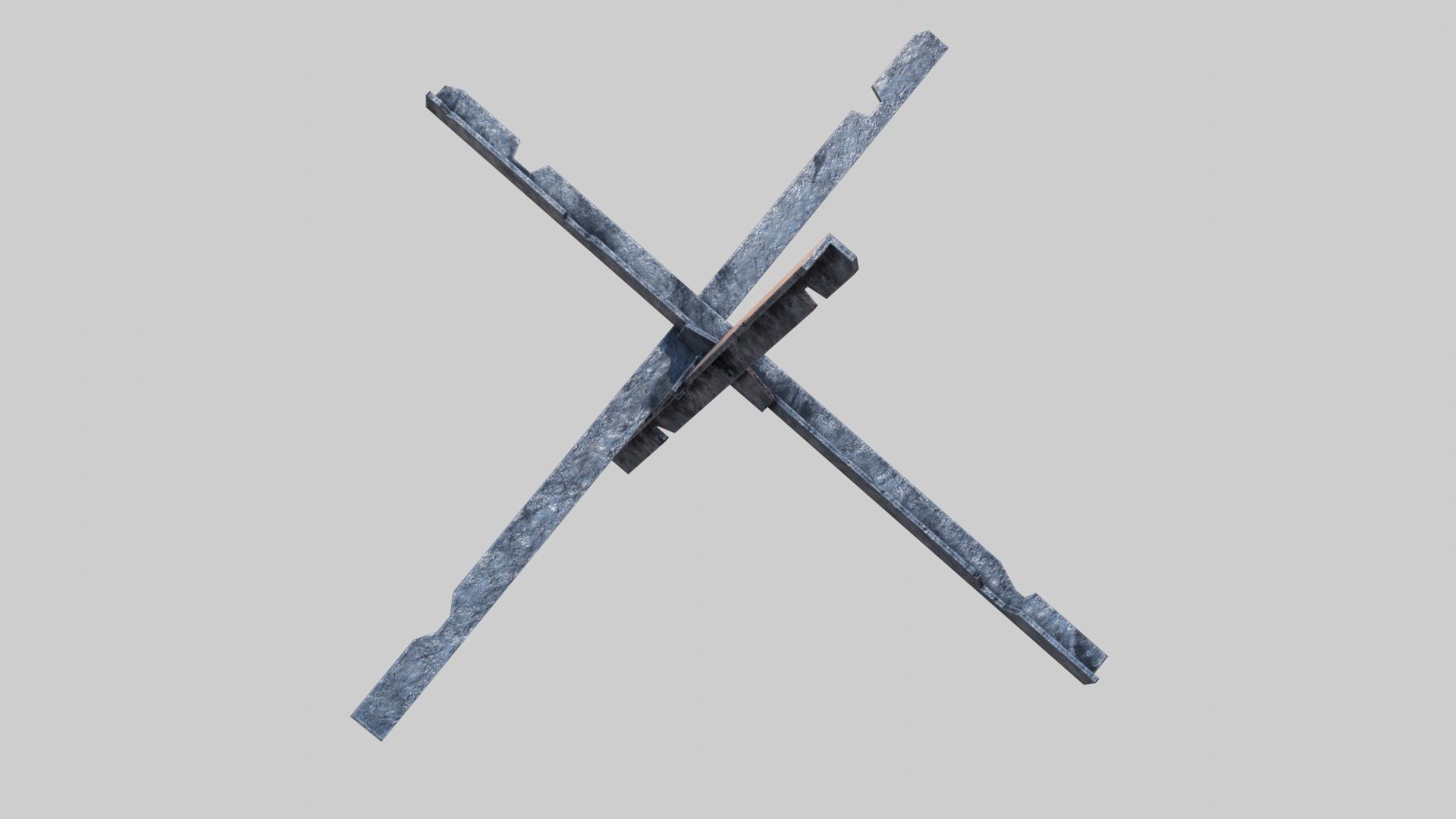 Tank trap Low-poly 3D model_7