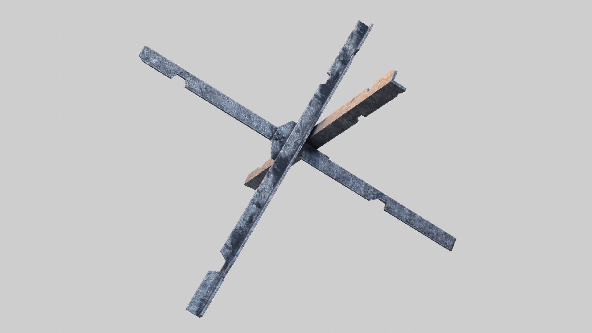 Tank trap Low-poly 3D model_1