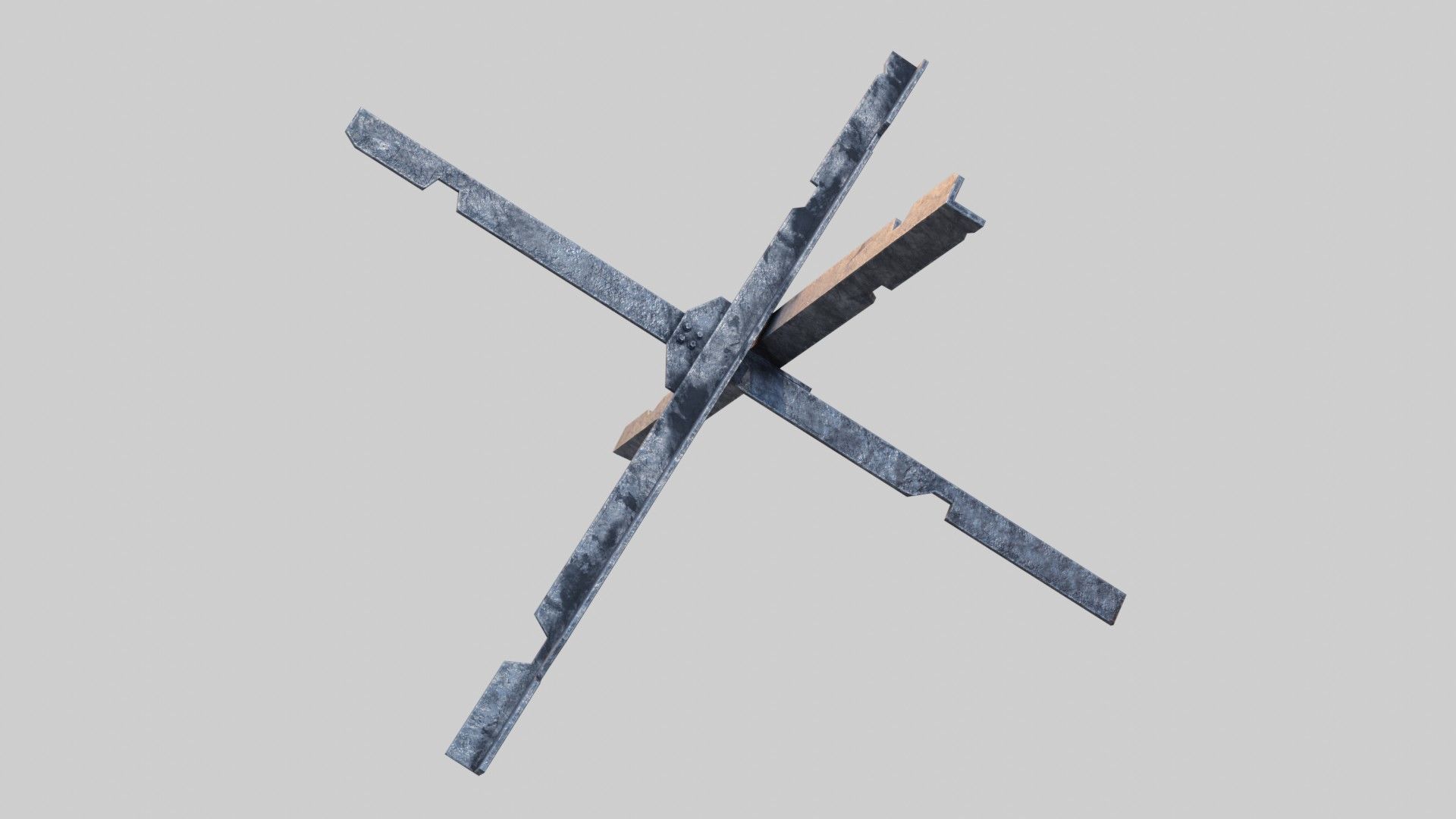 Tank trap Low-poly 3D model_17