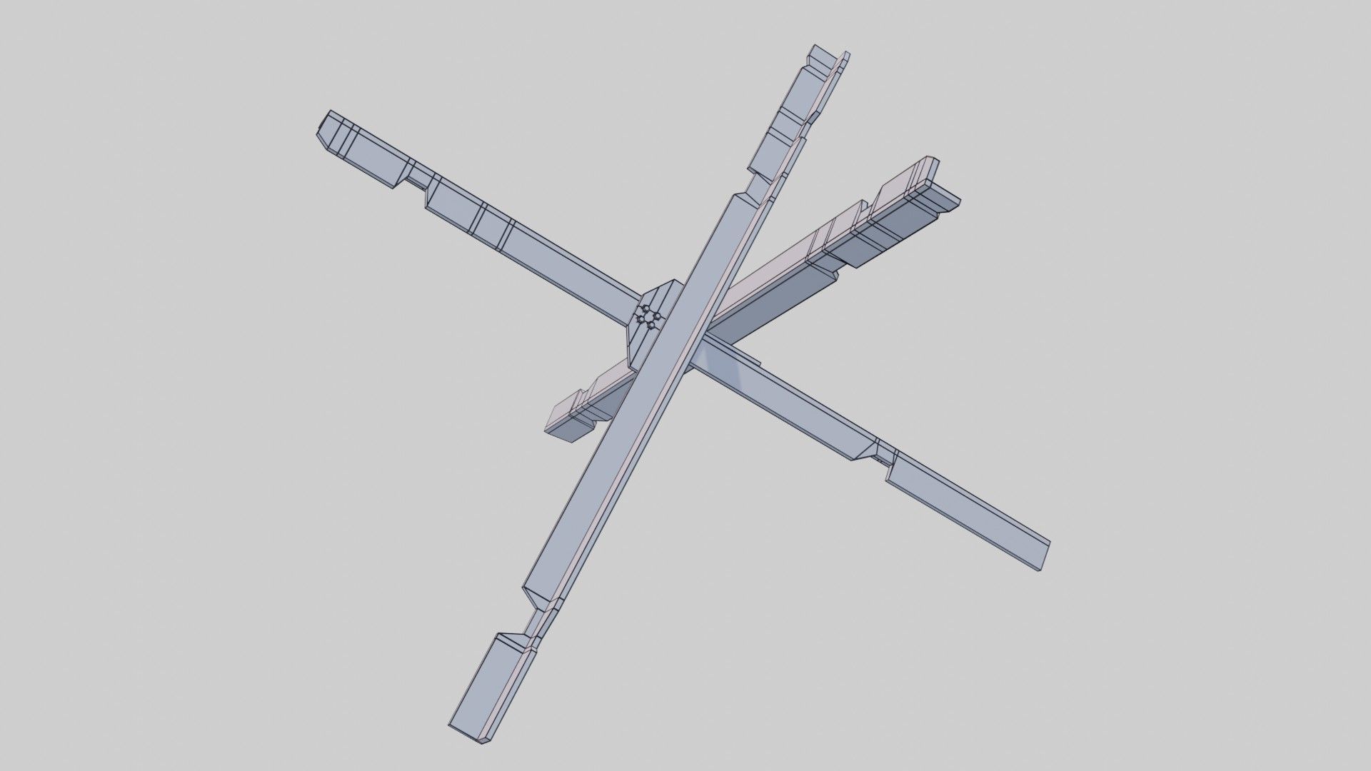 Tank trap Low-poly 3D model_19