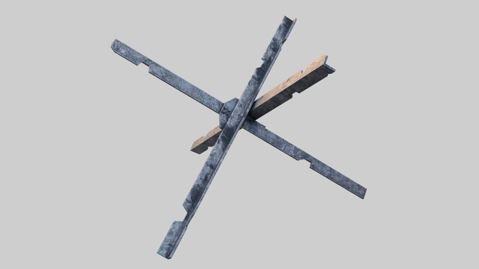 Tank trap Low-poly 3D model_2