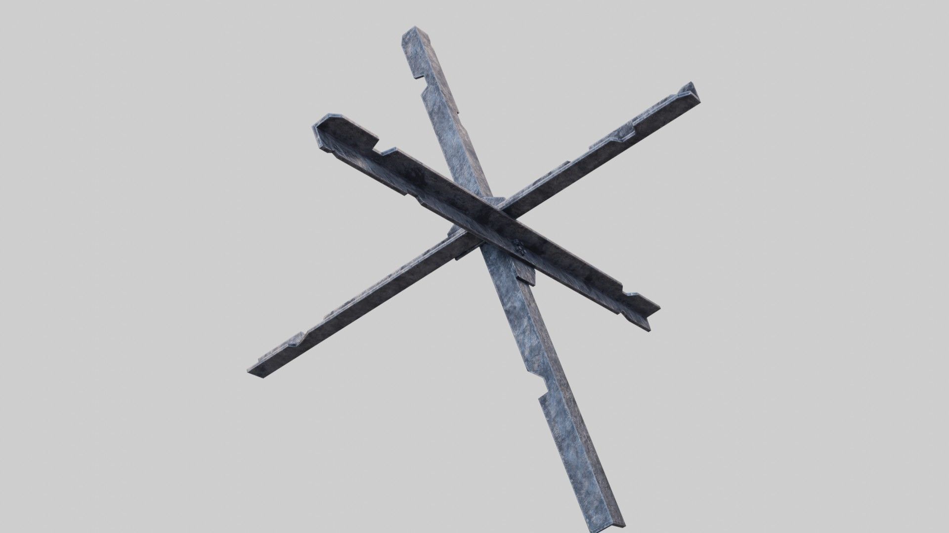 Tank trap Low-poly 3D model_13