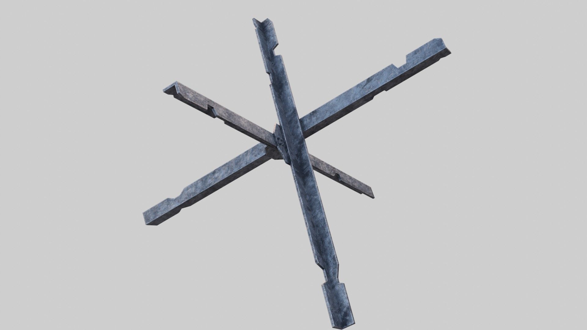 Tank trap Low-poly 3D model_5