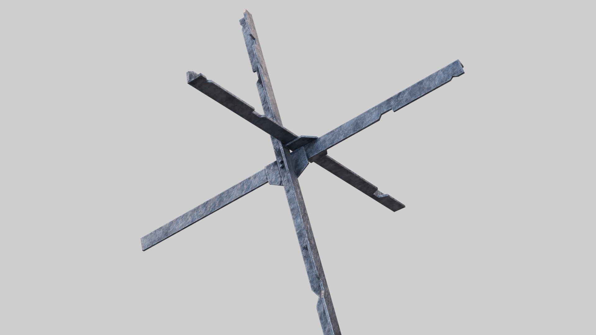 Tank trap Low-poly 3D model_9