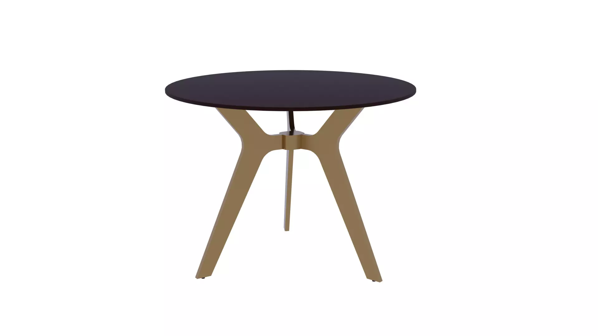 Table round with gold legs Free 3D model