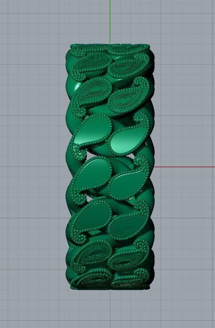 Paisley ring in sterling silver 3D print model_8