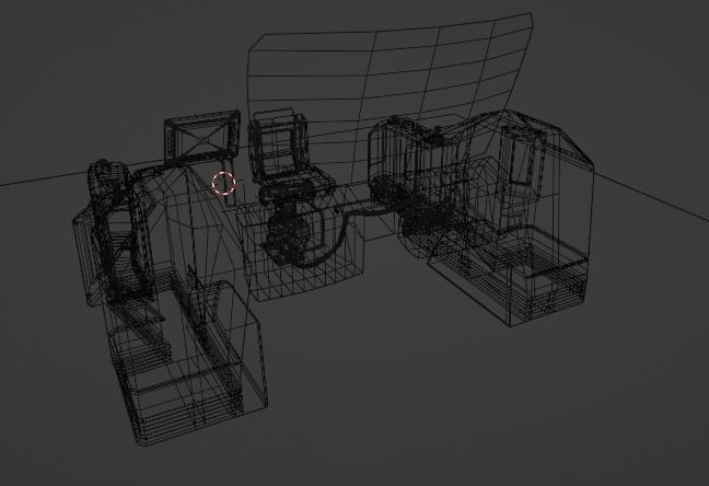 SciFI SuperComputer Low-poly 3D model_11