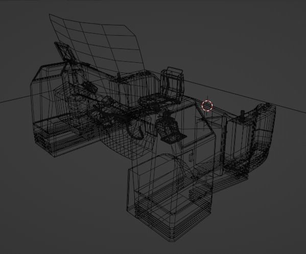 SciFI SuperComputer Low-poly 3D model_8