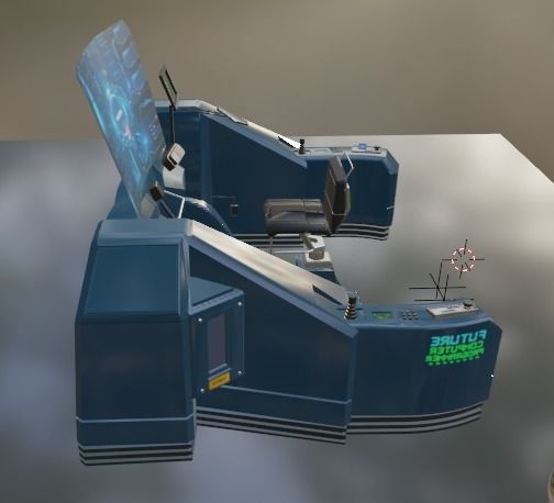 SciFI SuperComputer Low-poly 3D model_23