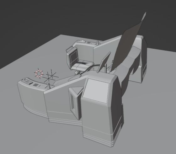 SciFI SuperComputer Low-poly 3D model_14