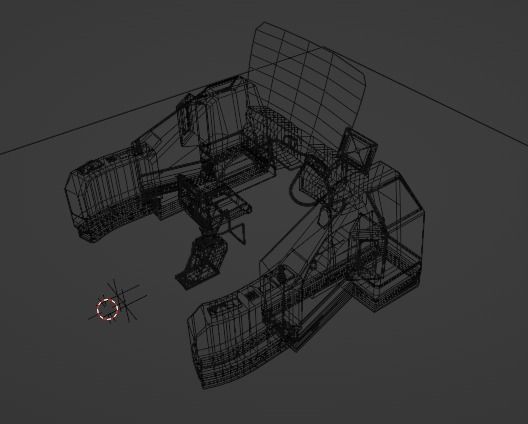 SciFI SuperComputer Low-poly 3D model_10