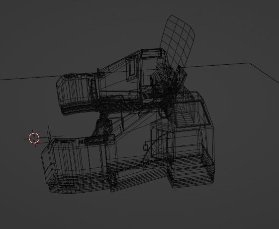 SciFI SuperComputer Low-poly 3D model_16