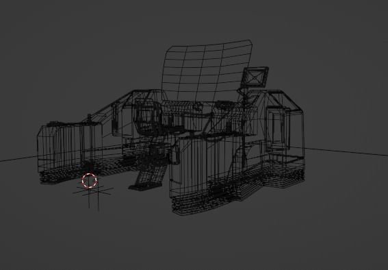 SciFI SuperComputer Low-poly 3D model_12