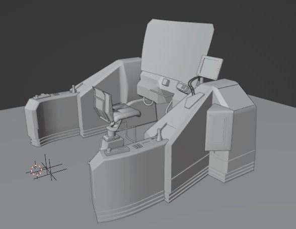SciFI SuperComputer Low-poly 3D model_15