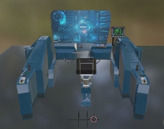 SciFI SuperComputer Low-poly 3D model_26