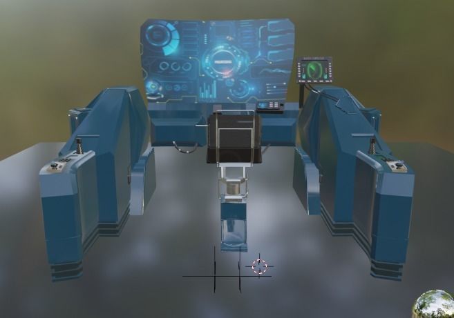 SciFI SuperComputer Low-poly 3D model_20