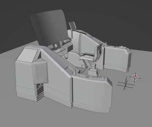 SciFI SuperComputer Low-poly 3D model_21