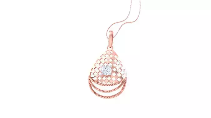 Solitaire Women Pendant 3dm STL OBJ FBX Renders Details