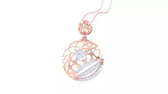 Solitaire Women Pendant 3dm STL OBJ FBX Renders Details