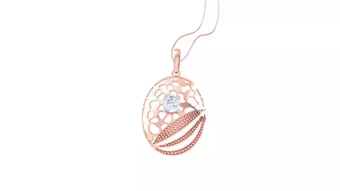 Solitaire Women Pendant 3dm STL OBJ FBX Renders Details