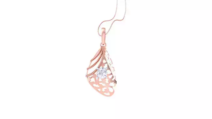 Solitaire Women Pendant 3dm STL OBJ FBX Renders Details