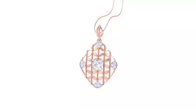 Solitaire Women Pendant 3dm STL OBJ FBX Renders Details