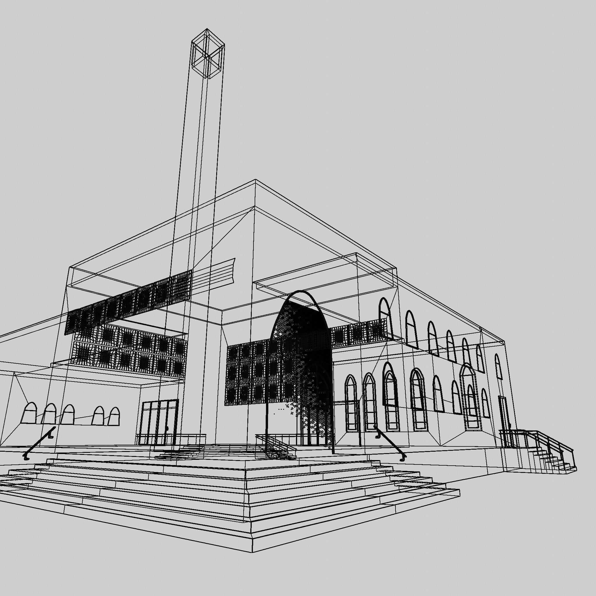 3D Mosque Exterior 3D model_3