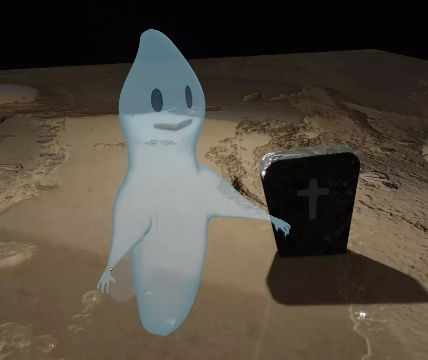 Cartoon ghost 3D model_0