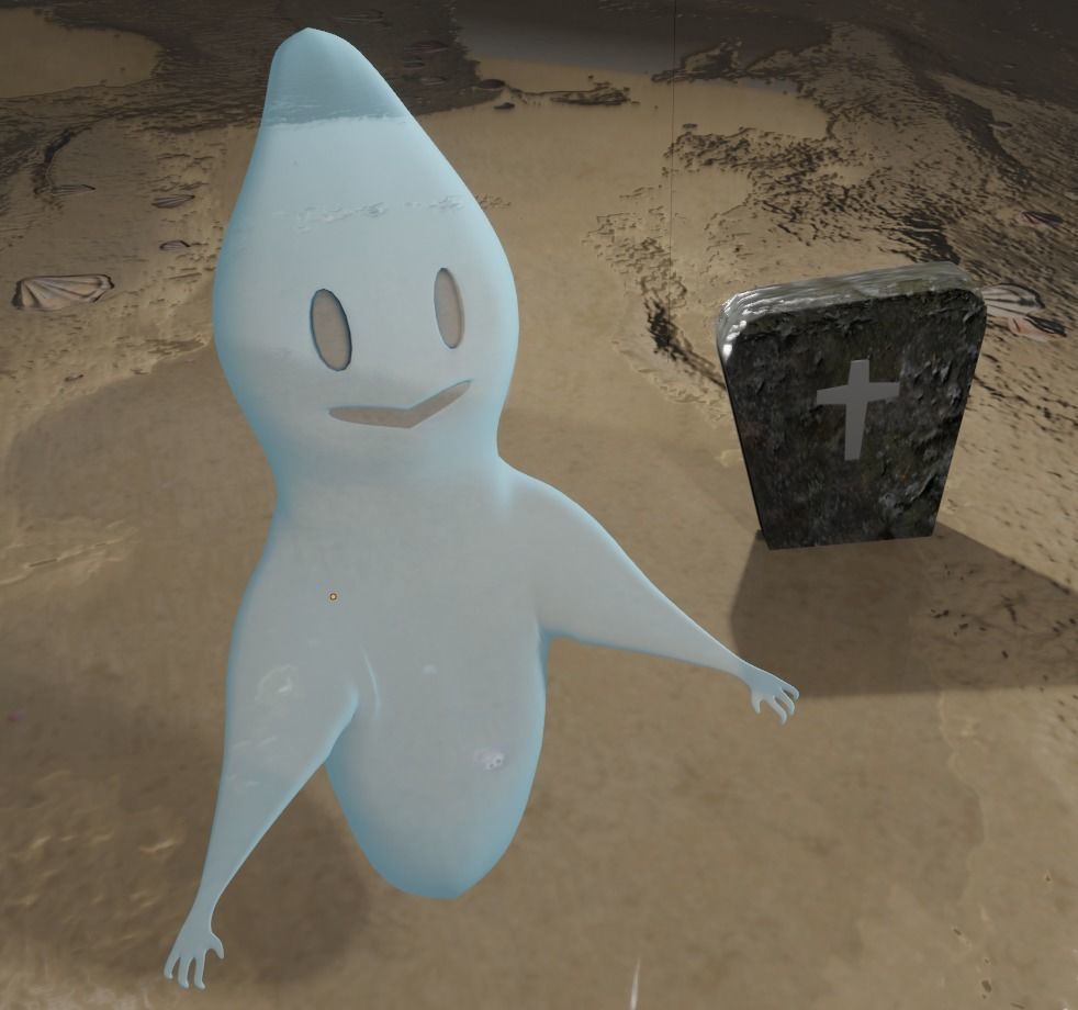 Cartoon ghost 3D model_3