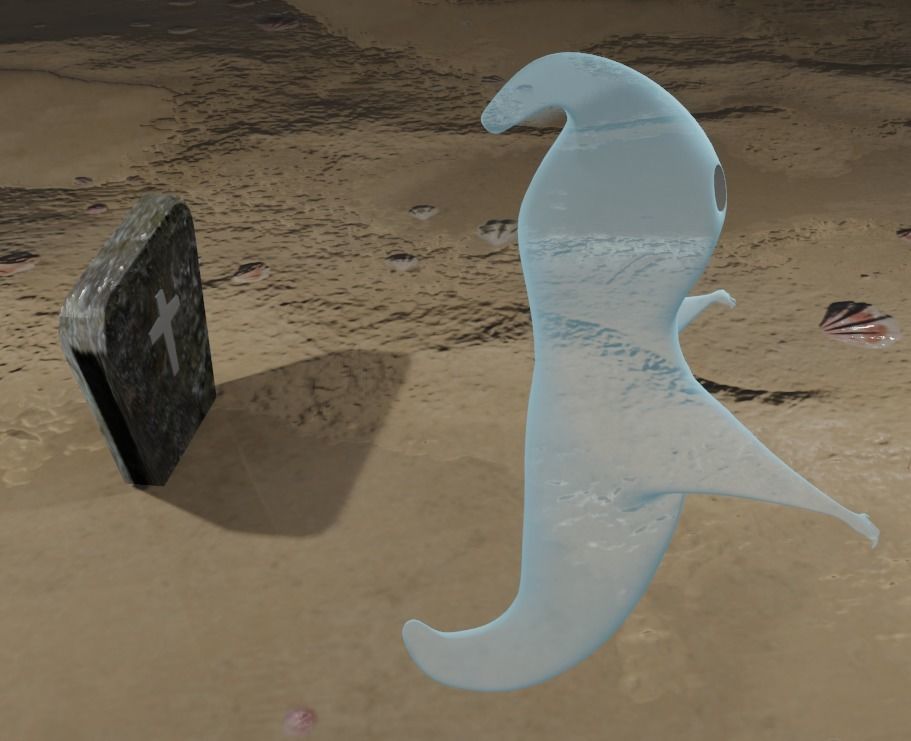 Cartoon ghost 3D model_4
