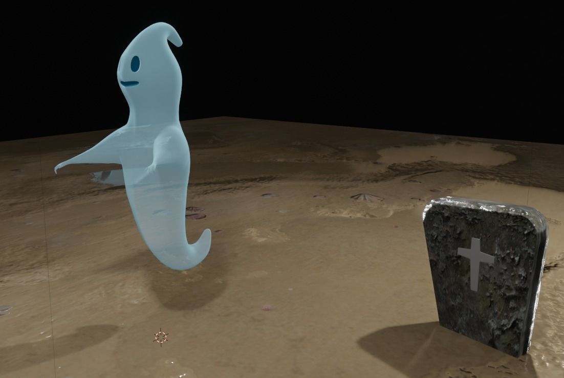 Cartoon ghost 3D model_2