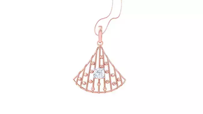Solitaire Women Pendant 3dm STL OBJ FBX Renders Details