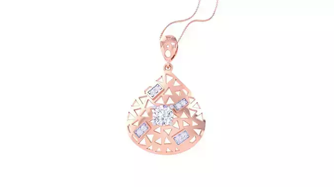 Solitaire Women Pendant 3dm STL OBJ FBX Renders Details