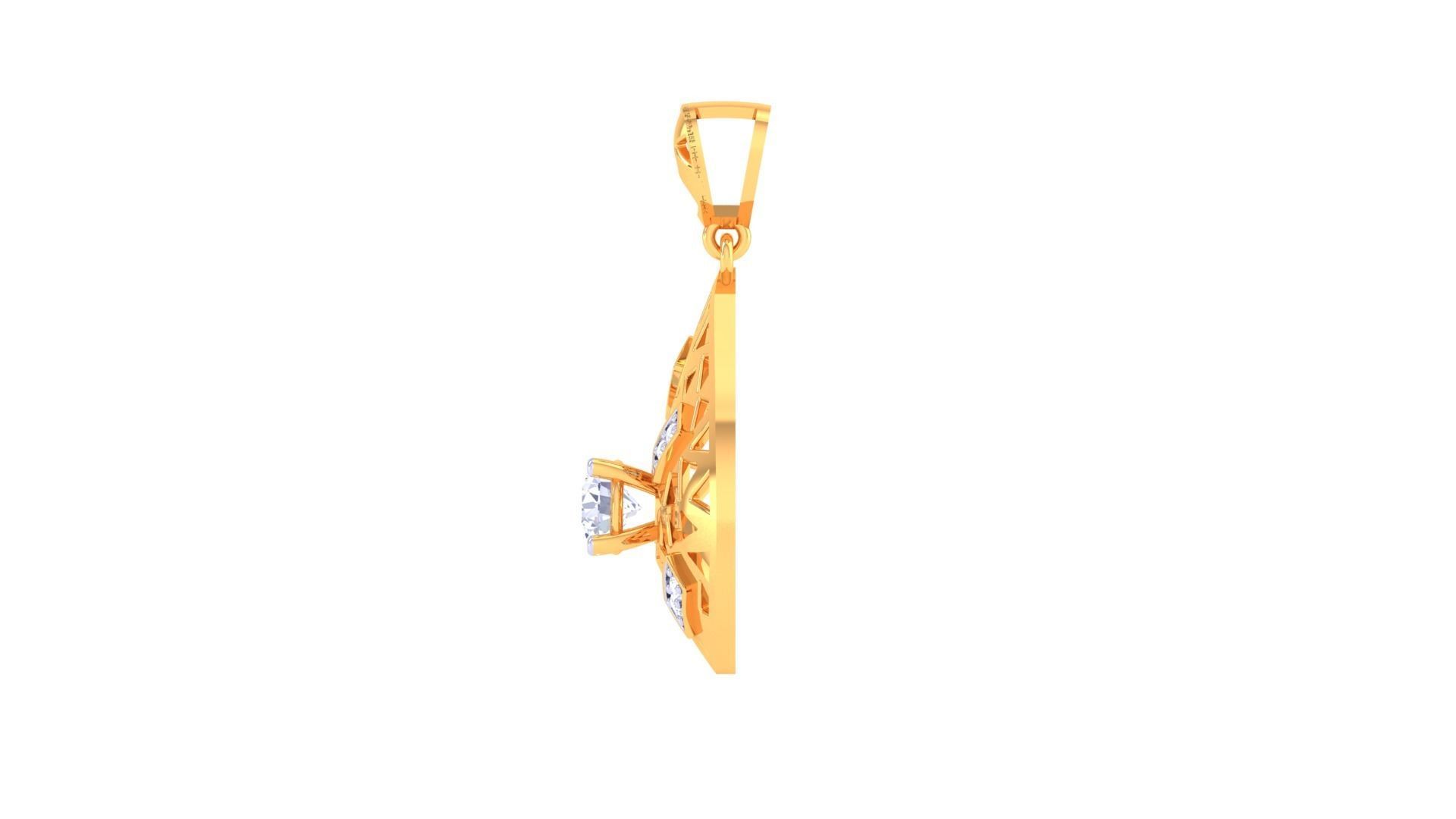Solitaire Women Pendant 3dm STL OBJ FBX Renders Details 3D print model_4