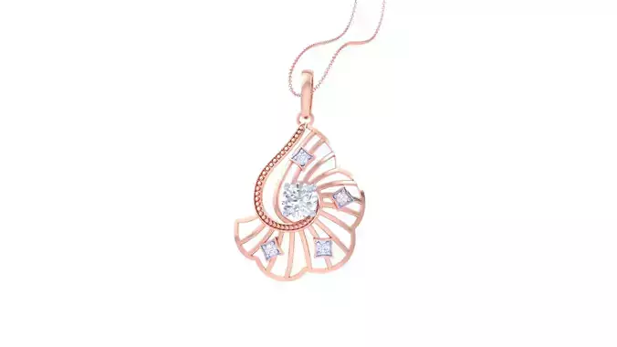 Solitaire Women Pendant 3dm STL OBJ FBX Renders Details