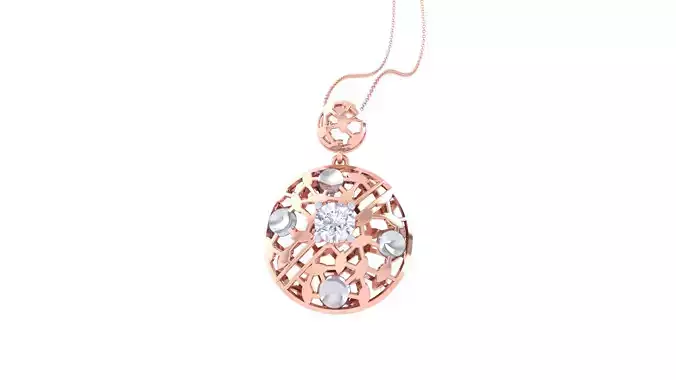 Solitaire Women Pendant 3dm STL OBJ FBX Renders Details