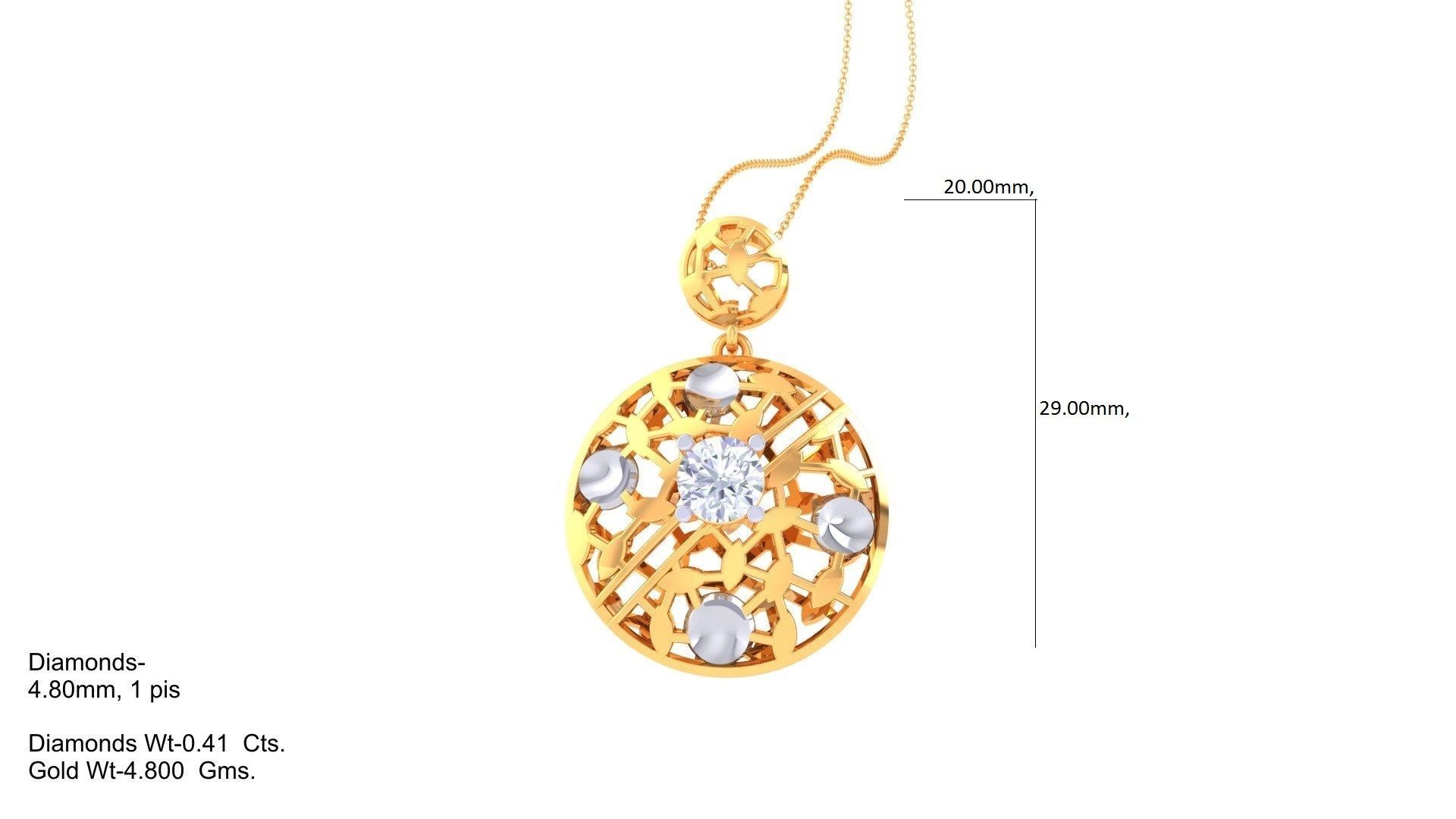 Solitaire Women Pendant 3dm STL OBJ FBX Renders Details 3D print model_1